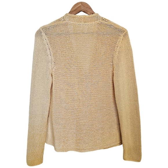 Brunello Cucinelli Ombre Cardigan Sweater Women Yellow Size Medium V-Neck Cotton - Picture 6 of 16